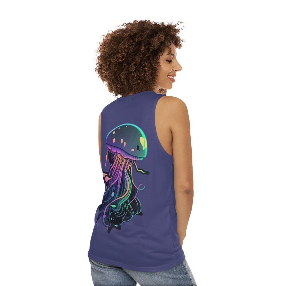 Unisex tank top featuring mythical creatures - women back