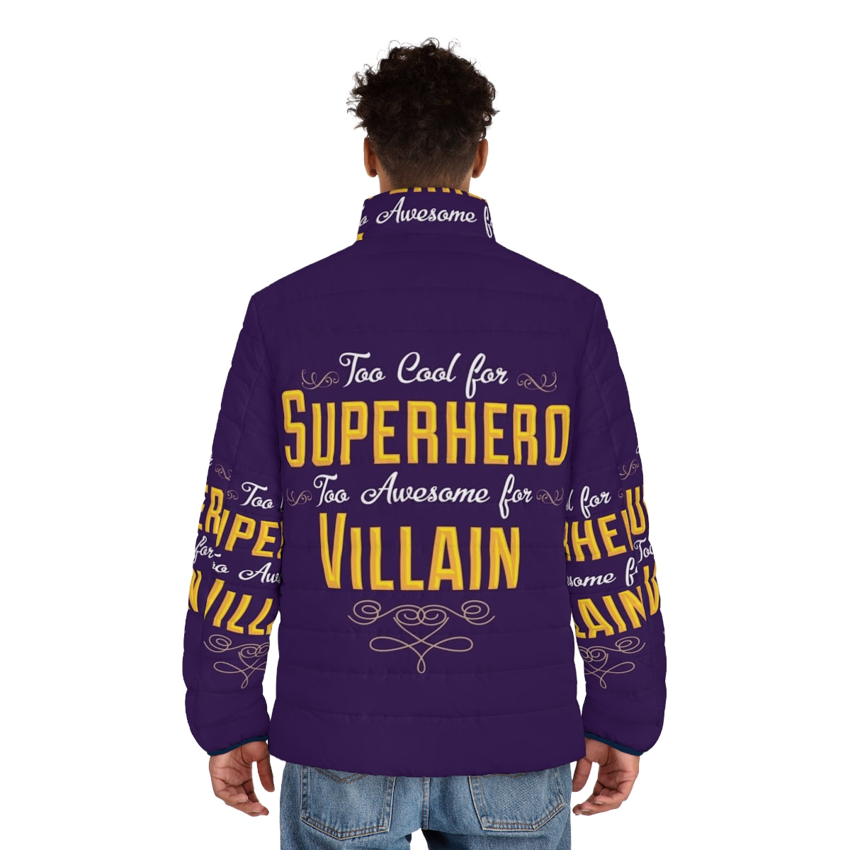 Antihero Definition Puffer Jacket 2 - Superhero and Villain Inspired Outerwear - men back