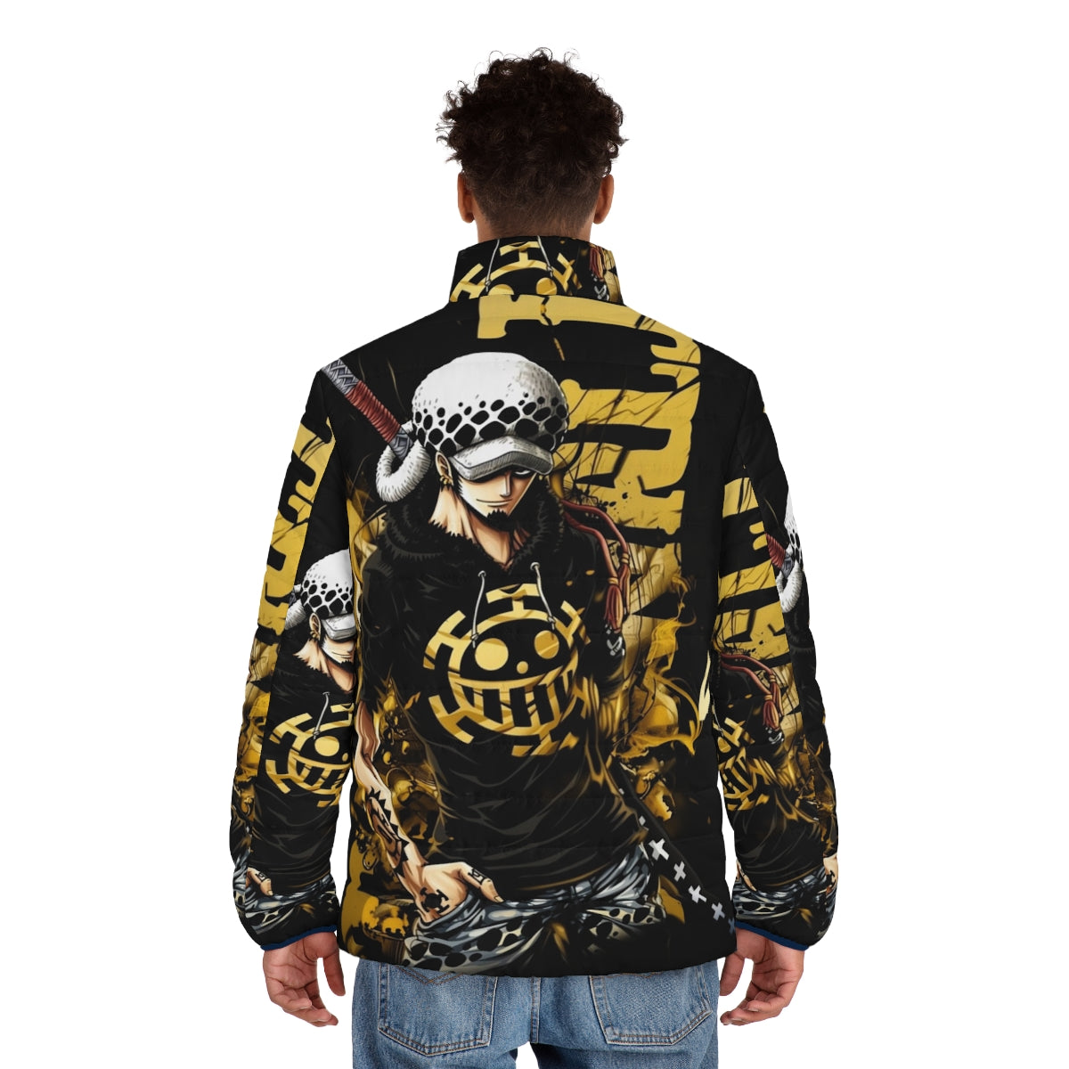 Trafalgar Law Puffer Jacket, One Piece Anime Merchandise - men back