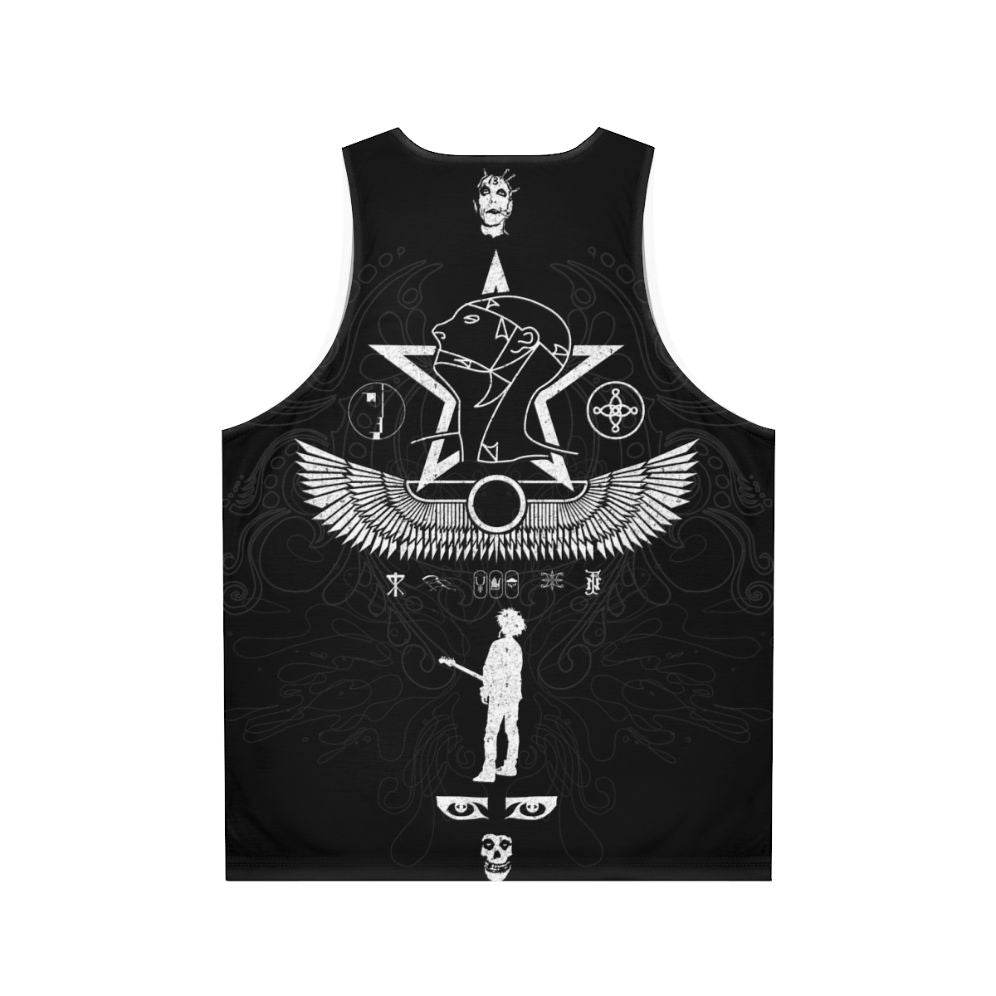 Unisex goth tank top with 80s goth band logos - Back