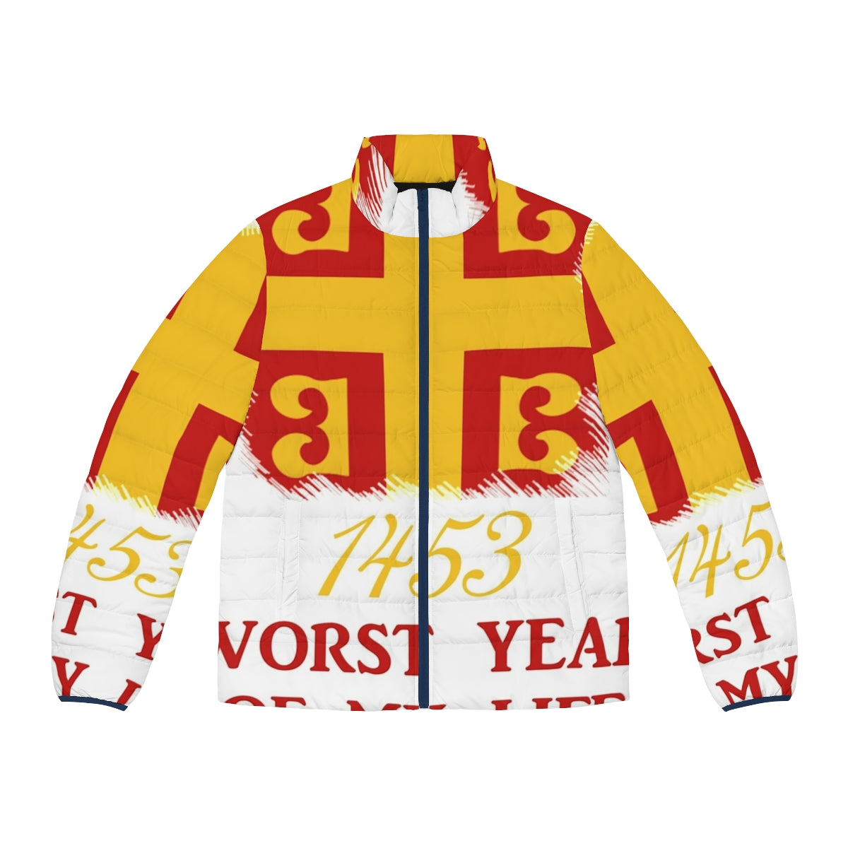 1453: The Worst Year in Byzantine History Puffer Jacket featuring historical references