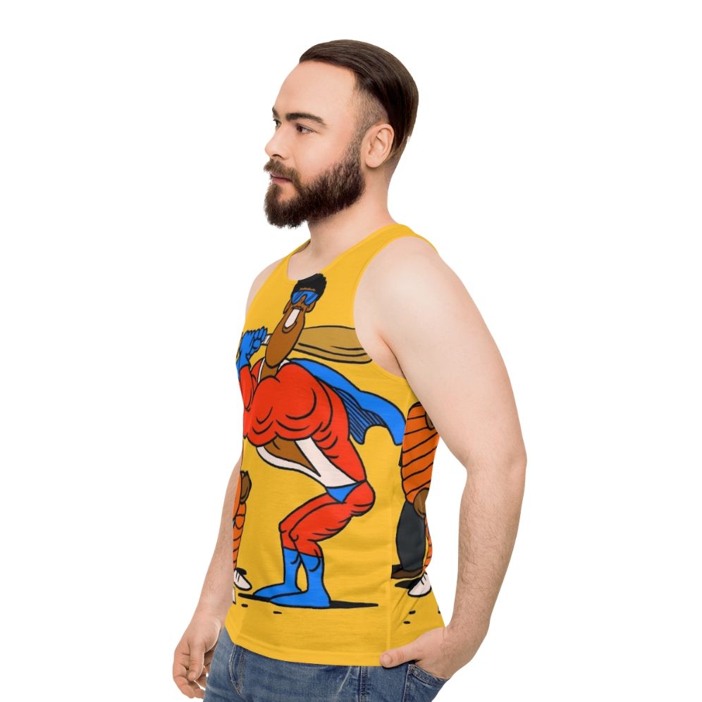 Retro cartoon unisex tank top - men side