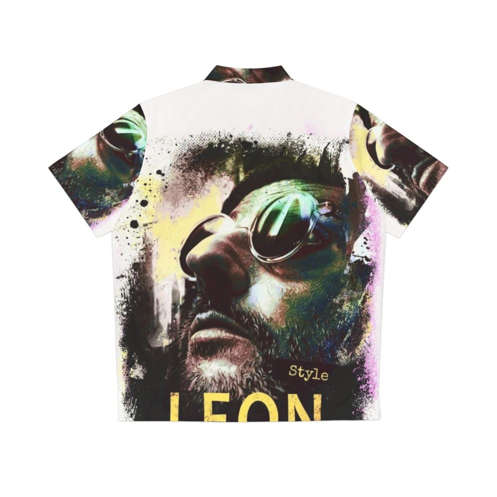 Geeky Hawaiian Shirt with Leon the Professional Movie Themes - Back