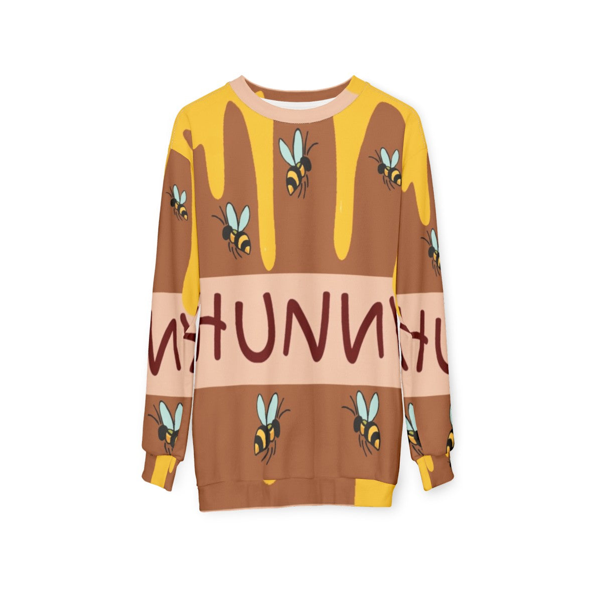 Honey Pot Sweatshirt with Cartoon Bear Design - hanging