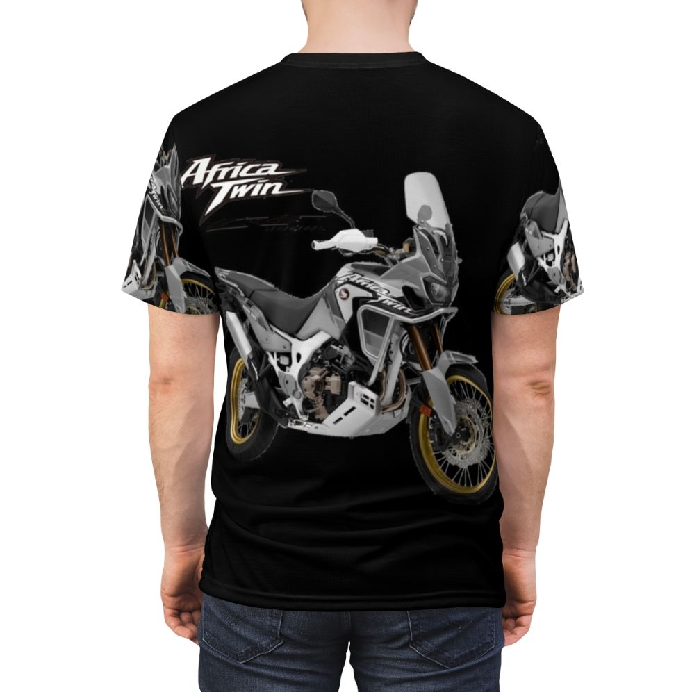 Adventure motorcycle t-shirt for offroad riding and dual sport enthusiasts - men back