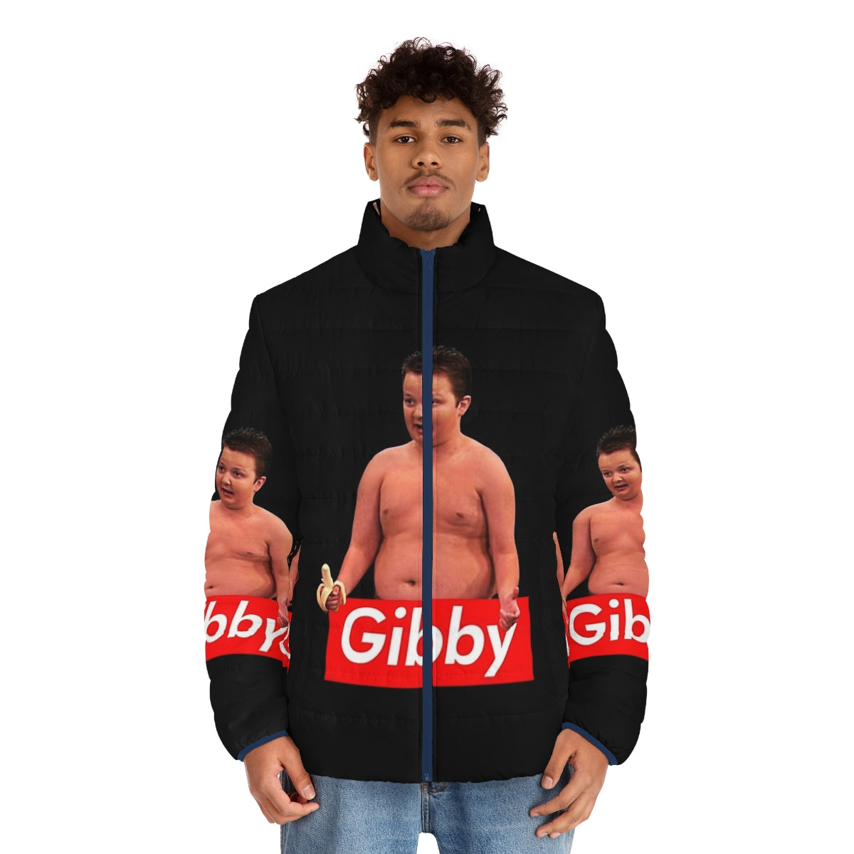 Gibby Puffer Jacket with Nickelodeon's iCarly character Gibby - men front