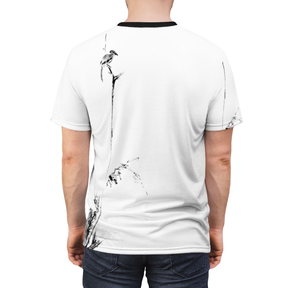 Artistic Tribute to Swordsman Miyamoto Musashi's Iconic Ink Painting - men back