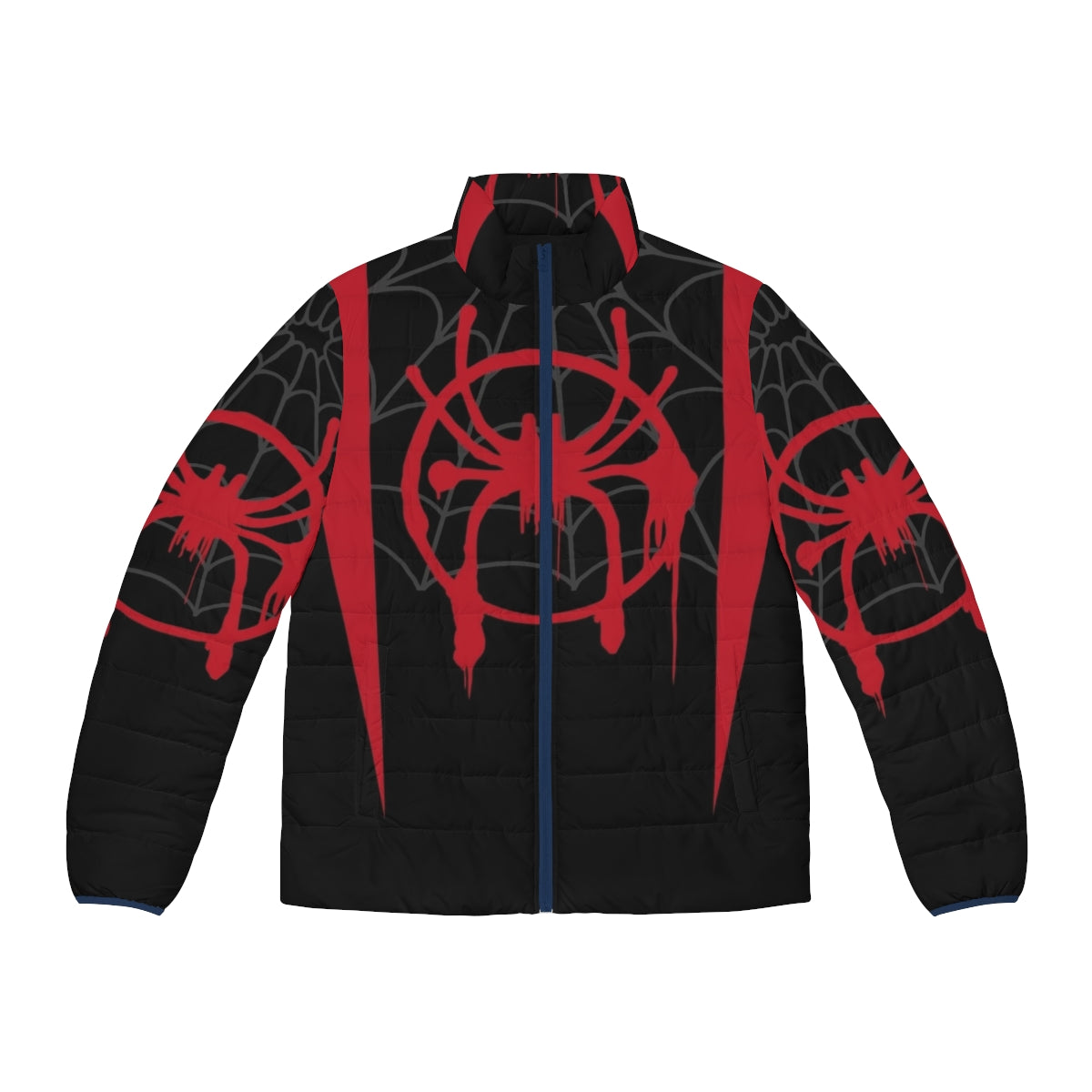 Miles Morales spider-verse puffer jacket with web design