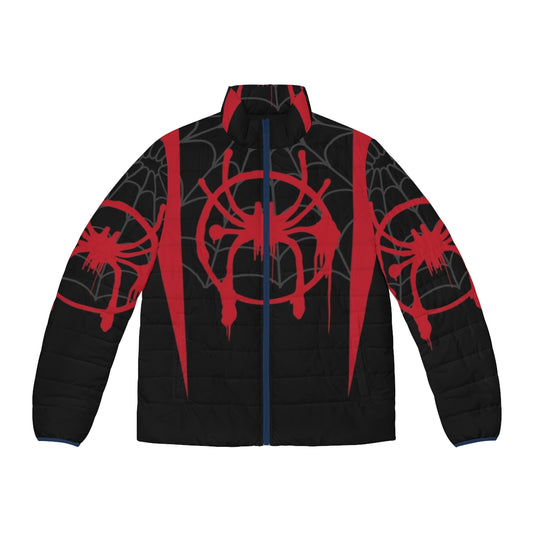 Miles Morales spider-verse puffer jacket with web design