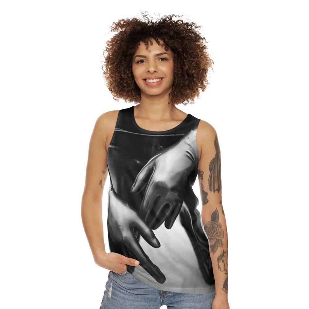 Unisex tank top with latex-inspired design - women