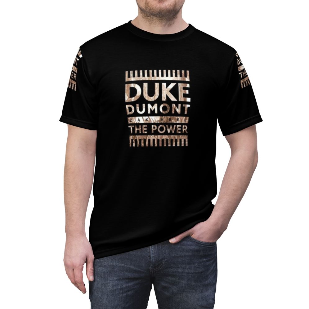 Fashionable t-shirt featuring Duke Dumont-inspired design with music, club, and retro elements. - men front