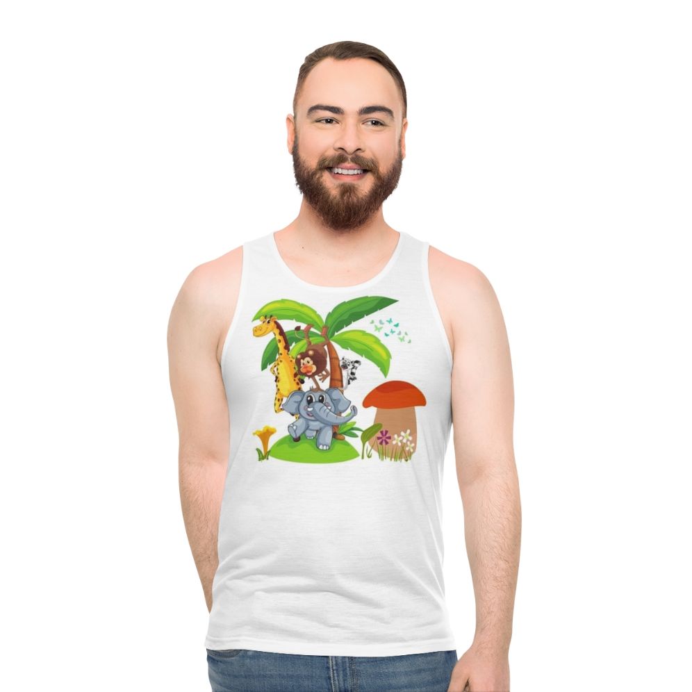 Unisex tank top with legendary animals design - men