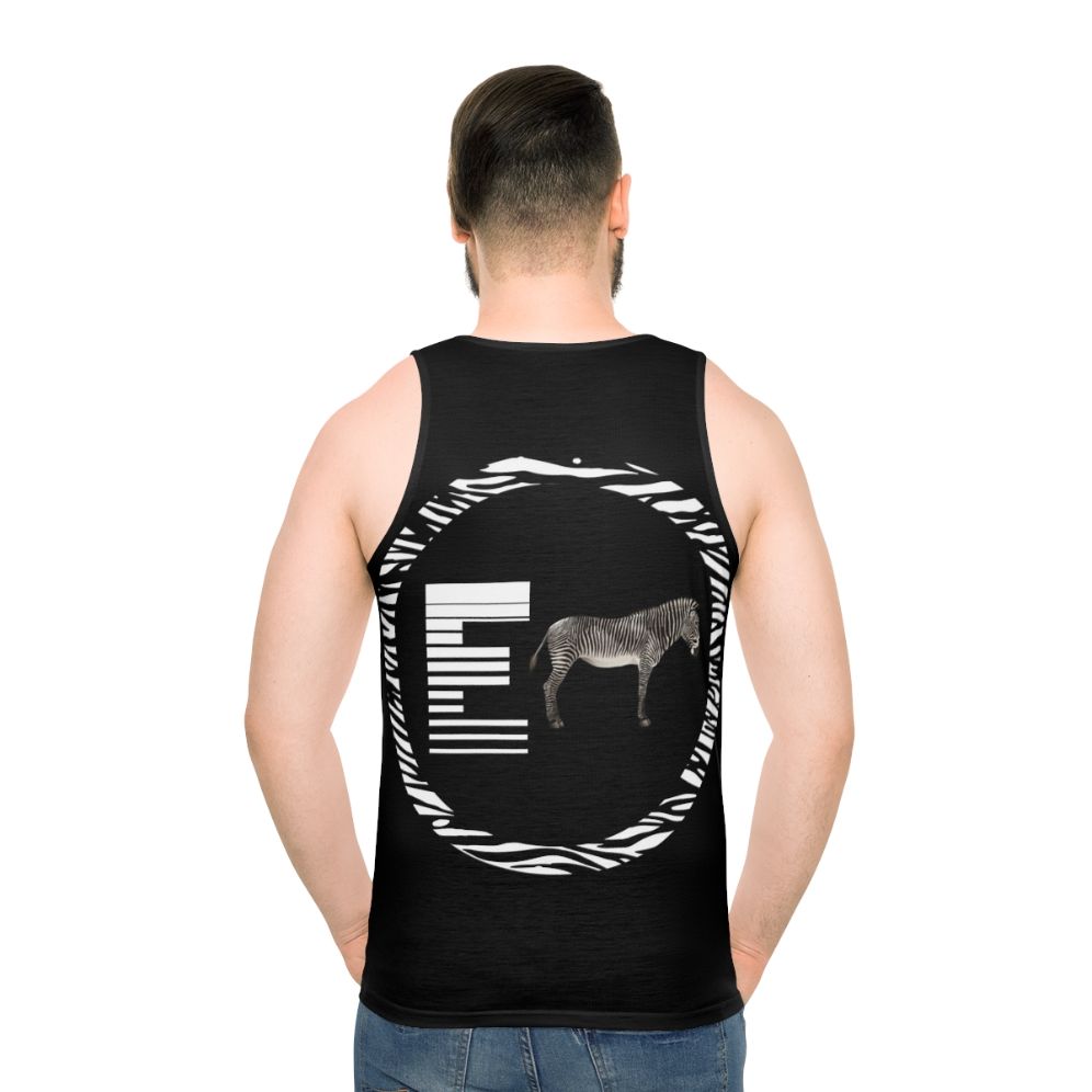 Unisex Zebra Design Tank Top - men back