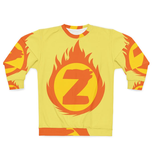 Superhero letter Z fiery insignia sweatshirt