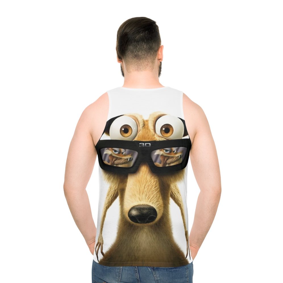 Unisex squirrel cartoon tank top - men back