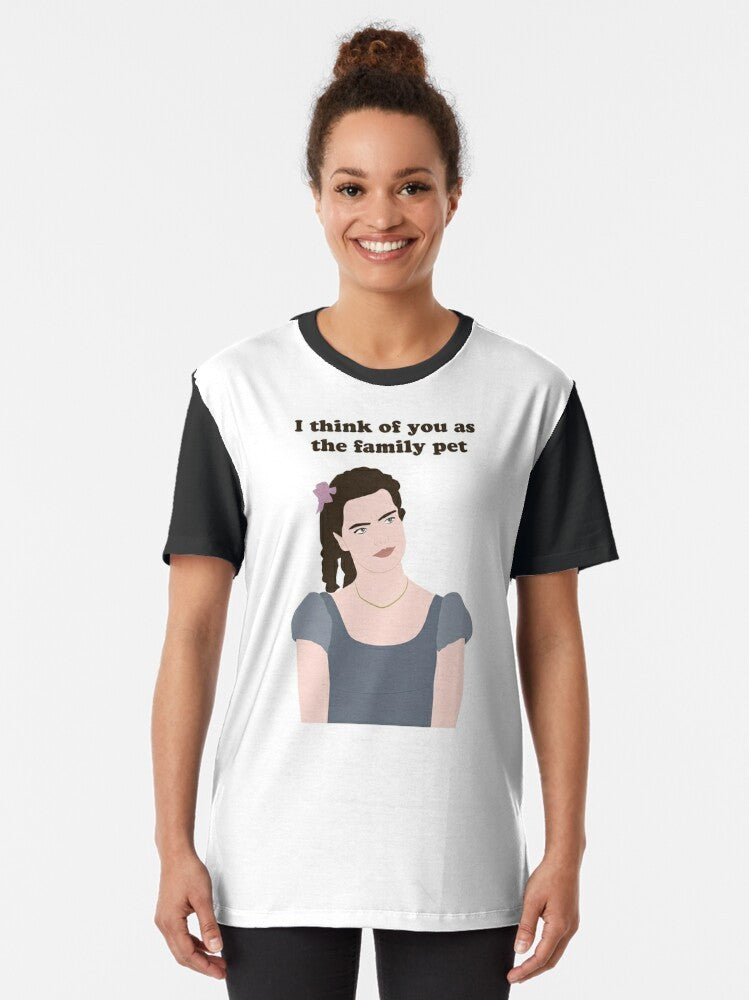 "I Think of You as the Family Pet" Hyacinth Bridgerton Netflix Graphic T-Shirt - Women