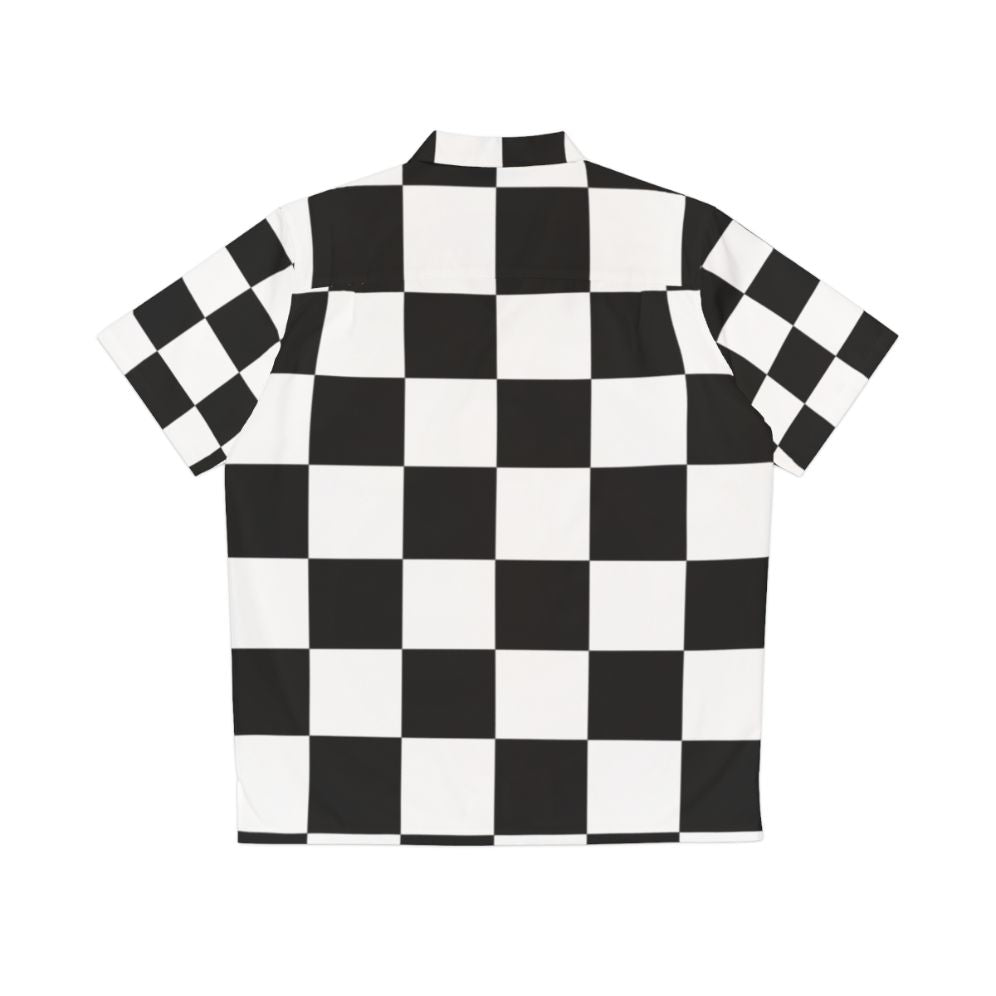 Checkered flag pattern hawaiian shirt for race car fans - Back