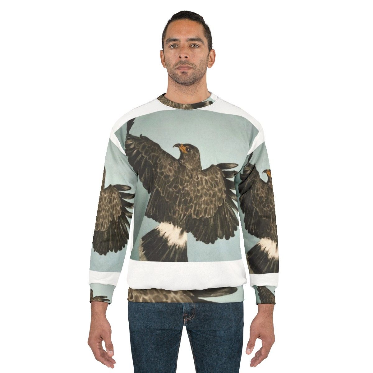 In Flight Sweatshirt featuring a soaring raptor - men