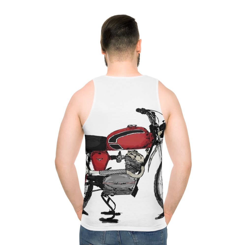 Vintage Scrambler Motorcycle Unisex Tank Top - men back