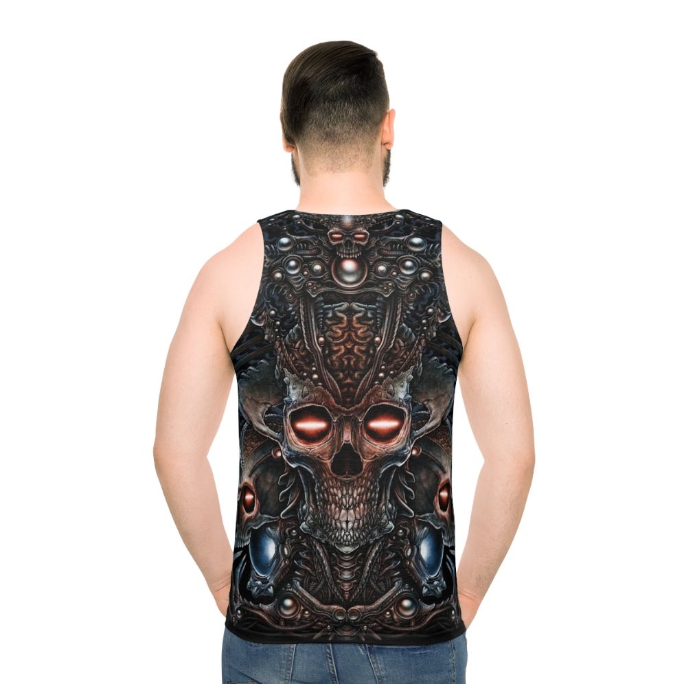 Skeleton Alien Unisex Tank Top - men back