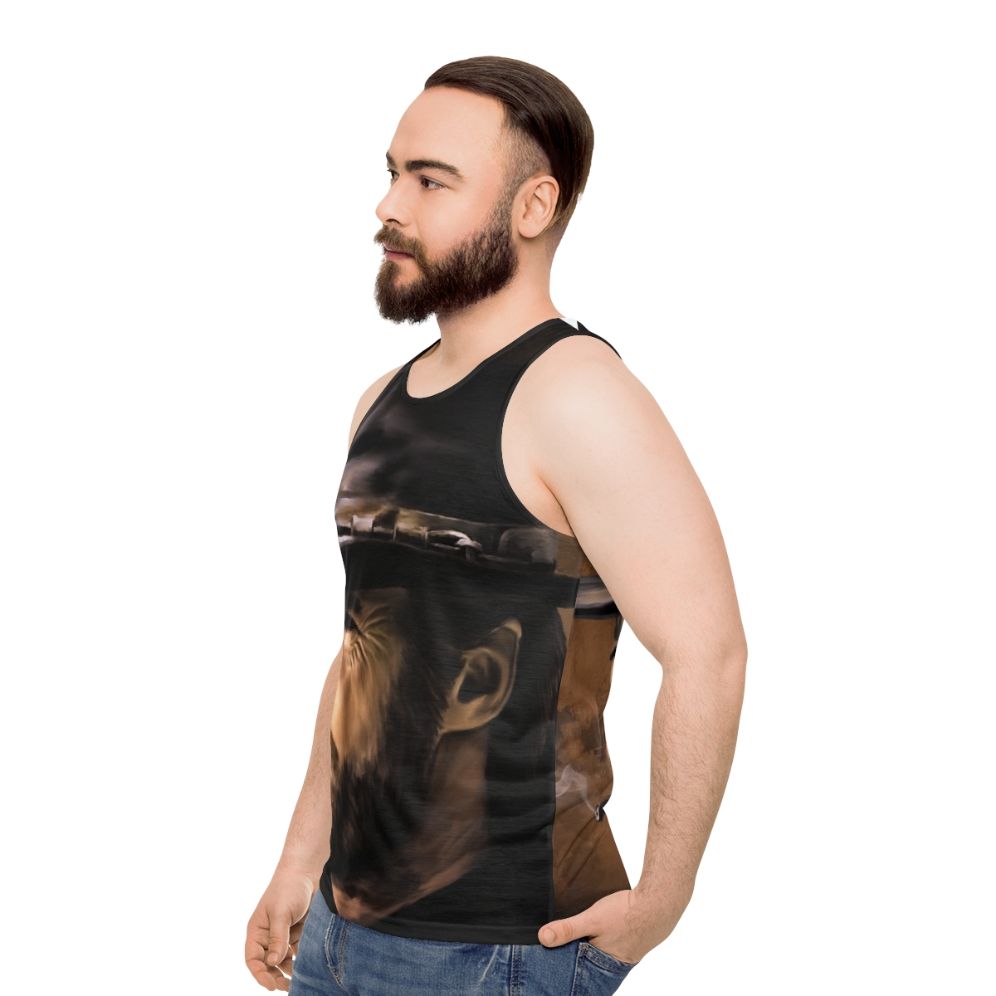 Cowboy unisex tank top with vintage western design - men side