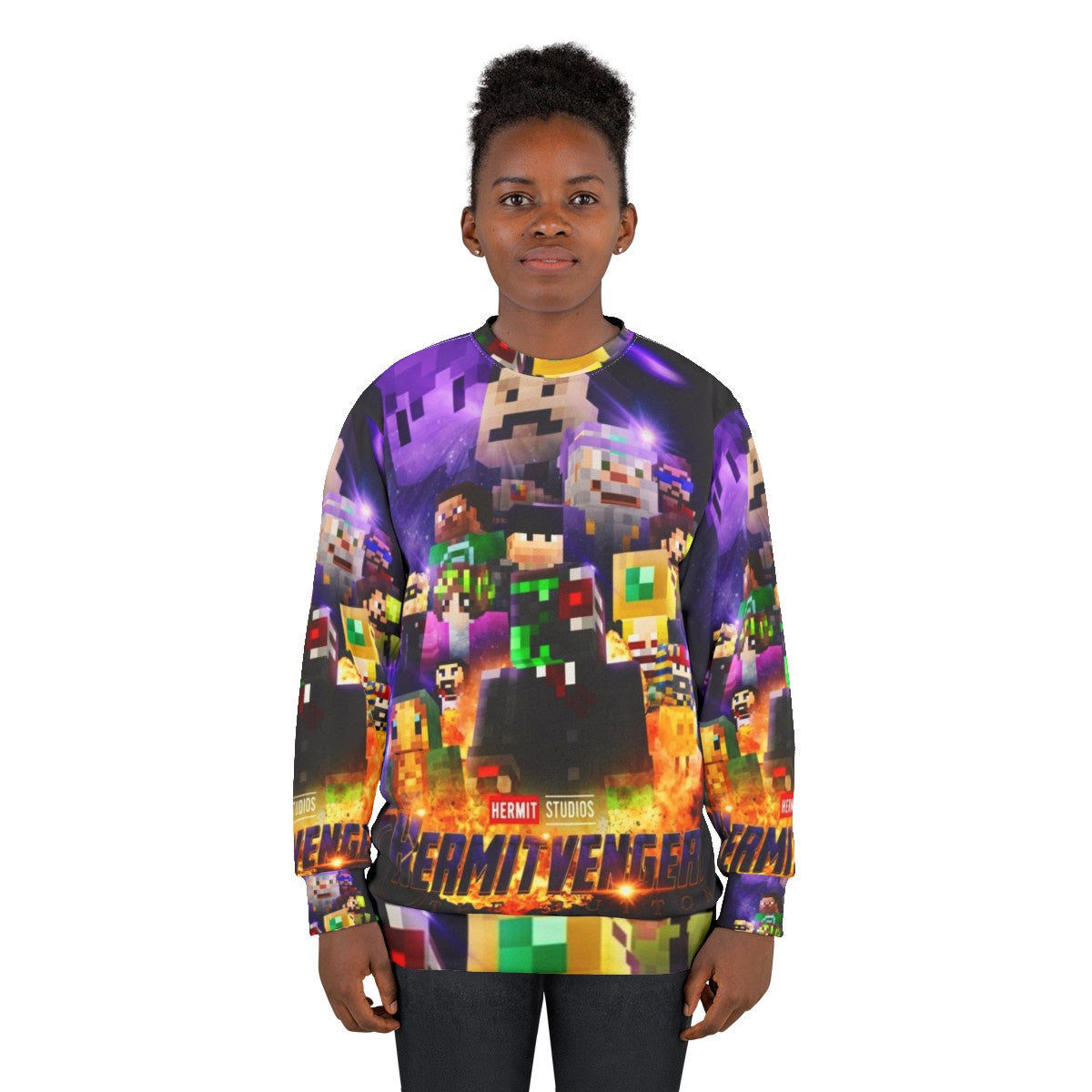 Hermitcraft and Avengers inspired minecraft sweatshirt - women