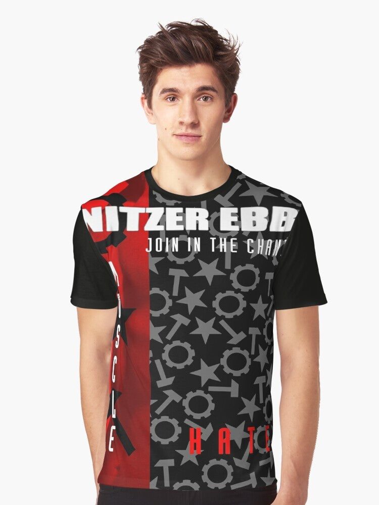 Nitzer Ebb "Join In The Chant" industrial graphic t-shirt design - Men