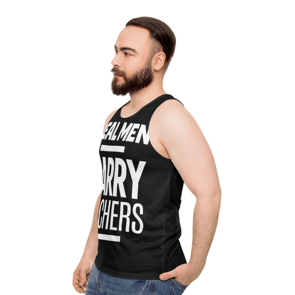 Real Men Marry Teachers Unisex Tank Top - men side