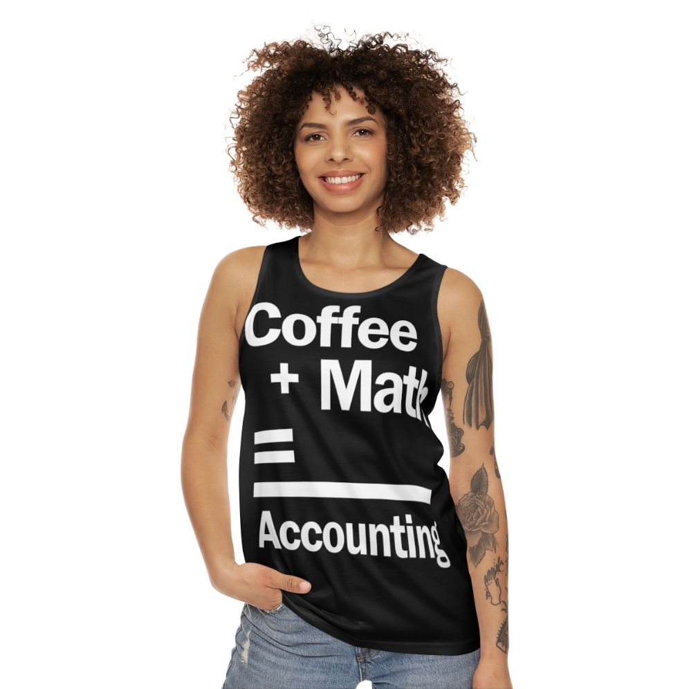 Unisex coffee math accounting tank top - women