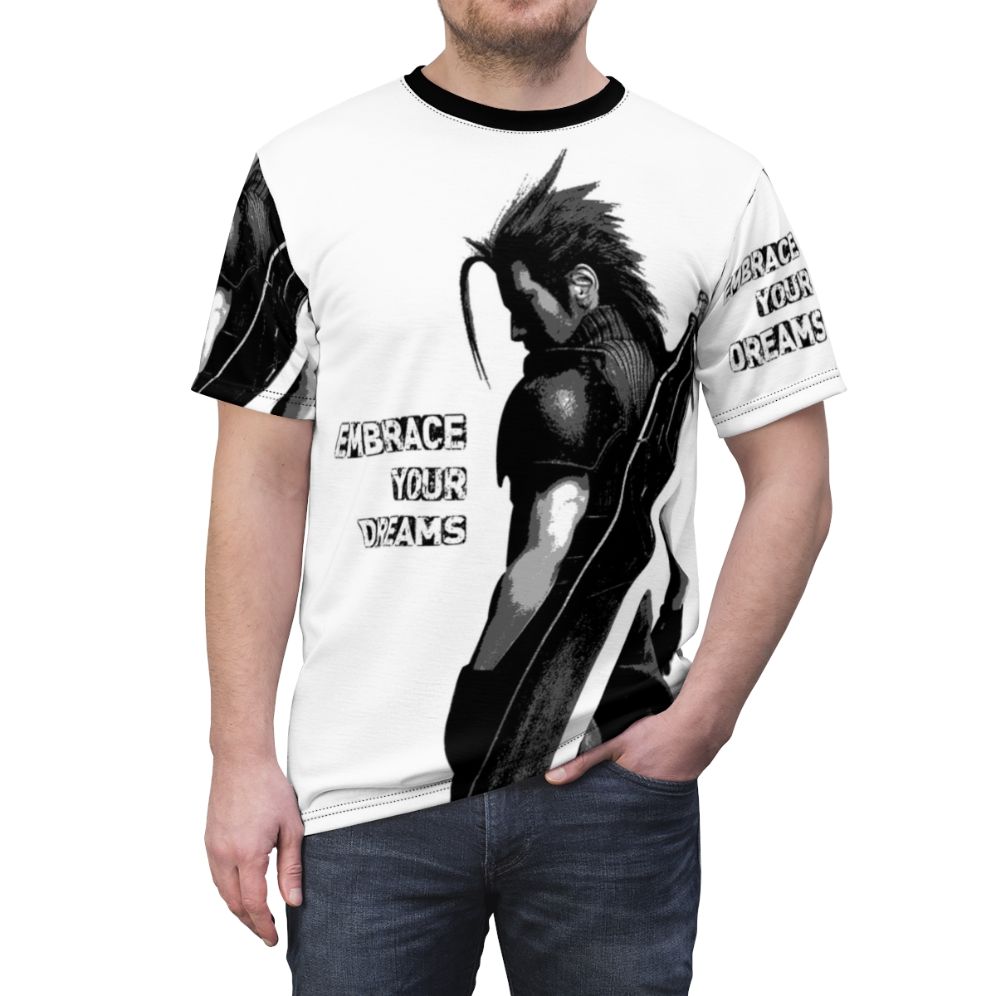 AOP T-shirt featuring fantasy characters and elements from the Final Fantasy series - men front