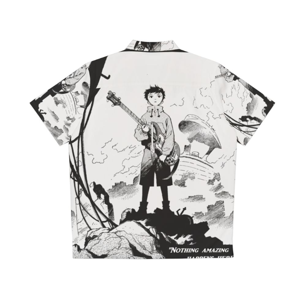 Fooly Cooly inspired Hawaiian shirt with graphic design for anime fans - Back