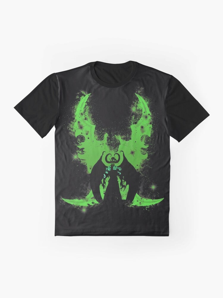 World of Warcraft inspired graphic t-shirt featuring the Demon Hunter class and the iconic phrase "Are You Prepared?" - Flat lay