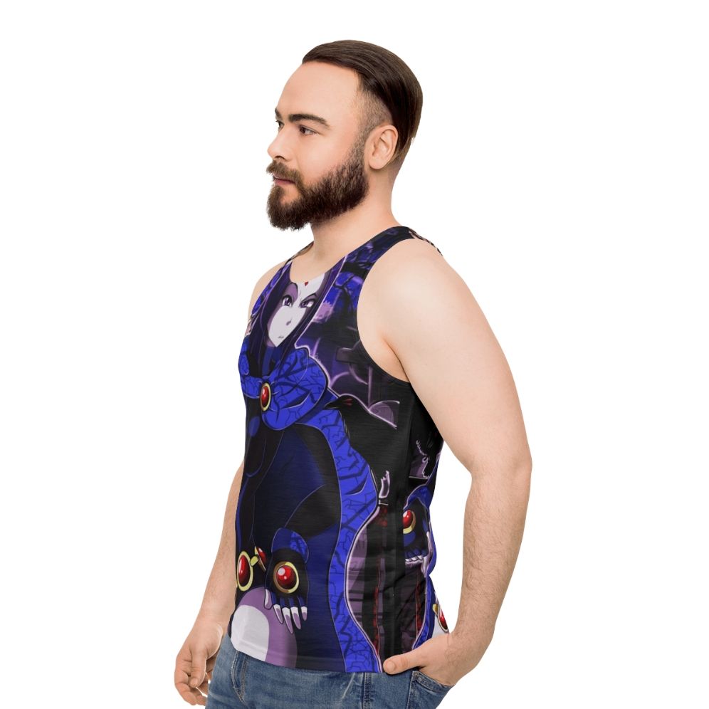 Raven from Teen Titans superhero unisex tank top - men side