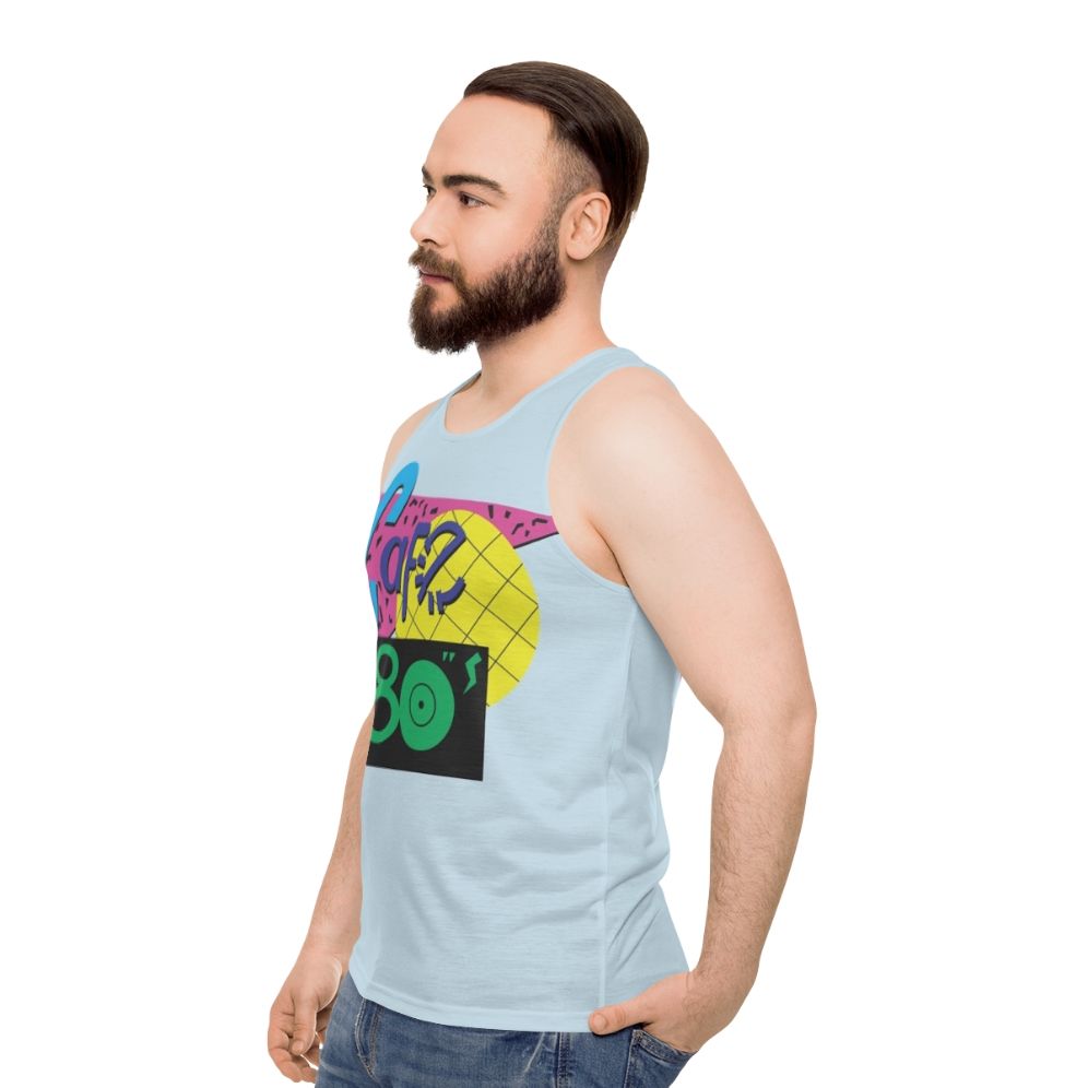 Back to the Cafe 80s Unisex Tank Top with Vintage Diner Inspired Design - men side