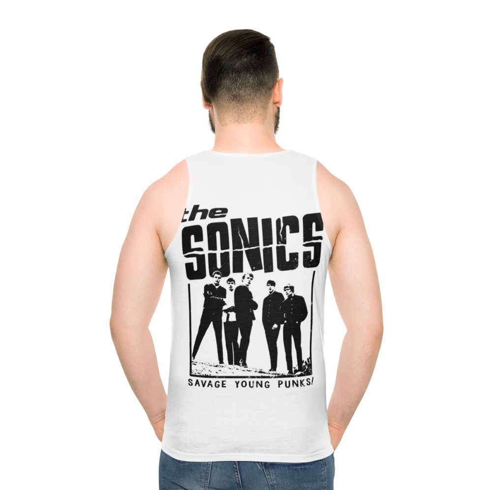 The Sonics Unisex Black Tank Top - men back