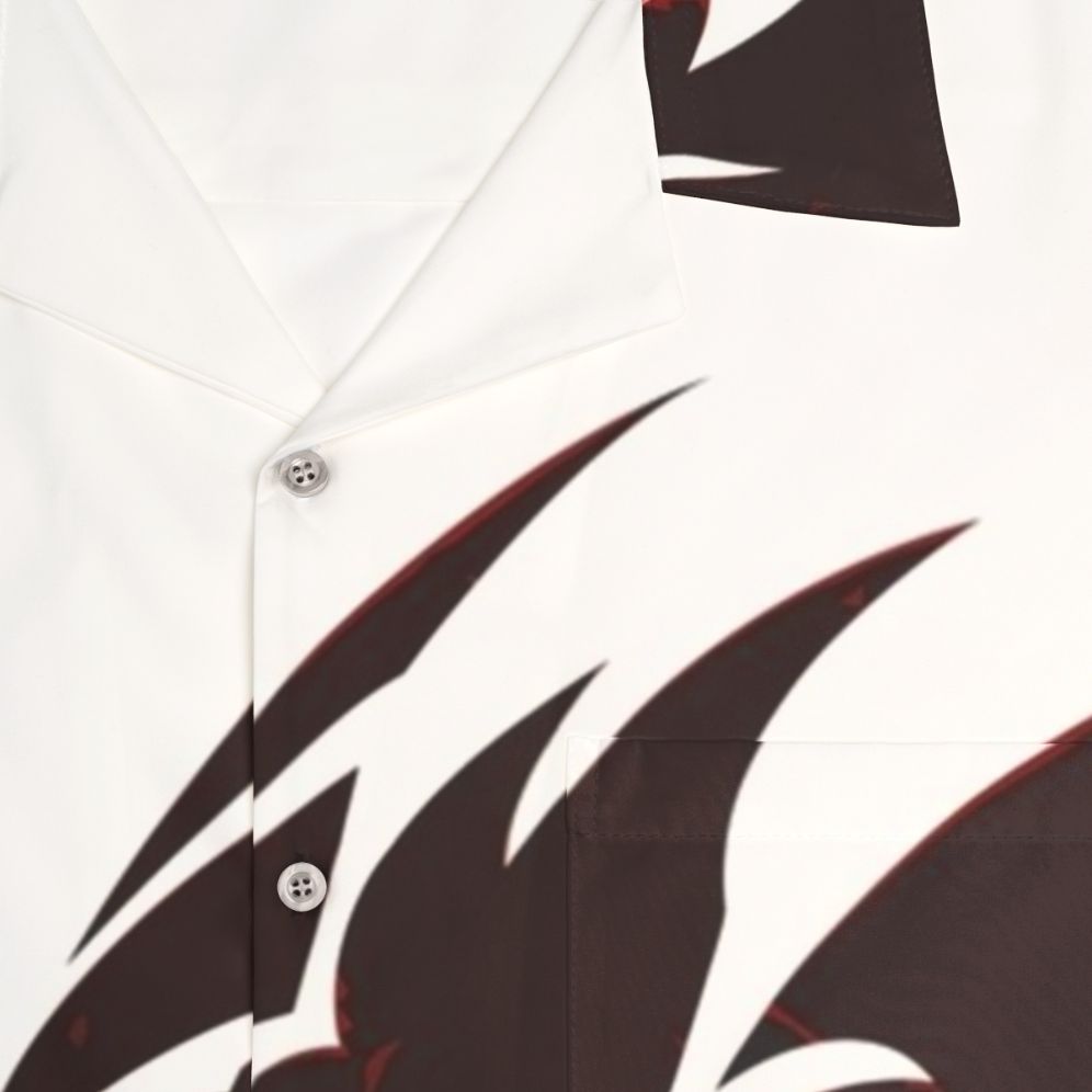 Legendary black lightning dragon Hawaiian shirt - Detail