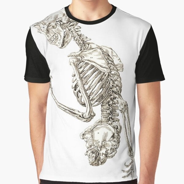 Human skeleton anatomy scientific illustration graphic t-shirt