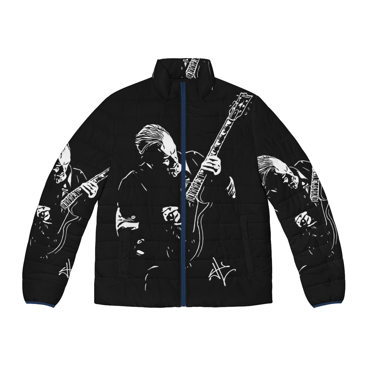 Metallica James Hetfield Vector Art Puffer Jacket for Heavy Metal Music Fans