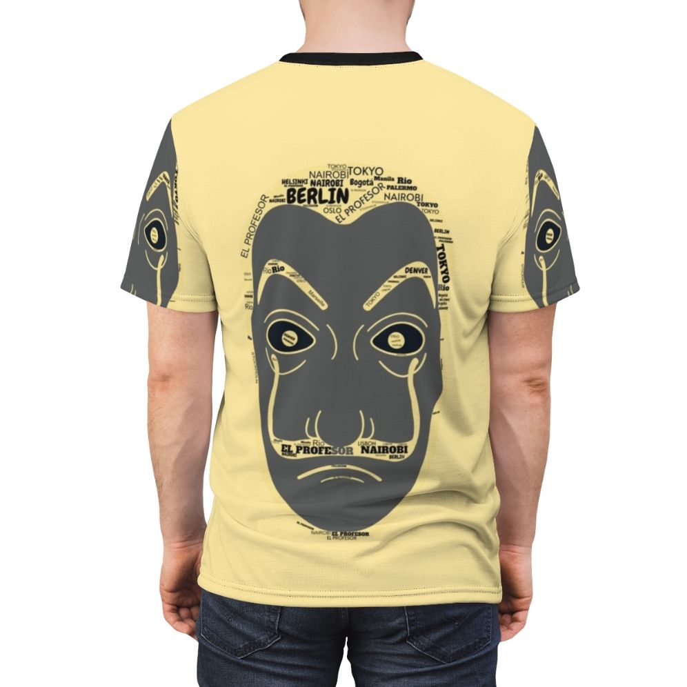 Dali mask t-shirt inspired by the popular TV series Money Heist - men back