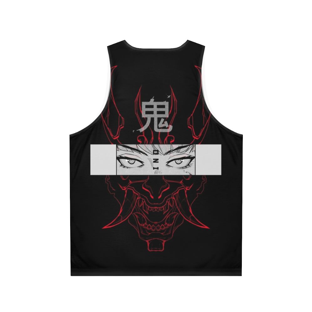 Oni Japanese Cyberpunk Unisex Tank Top - Back