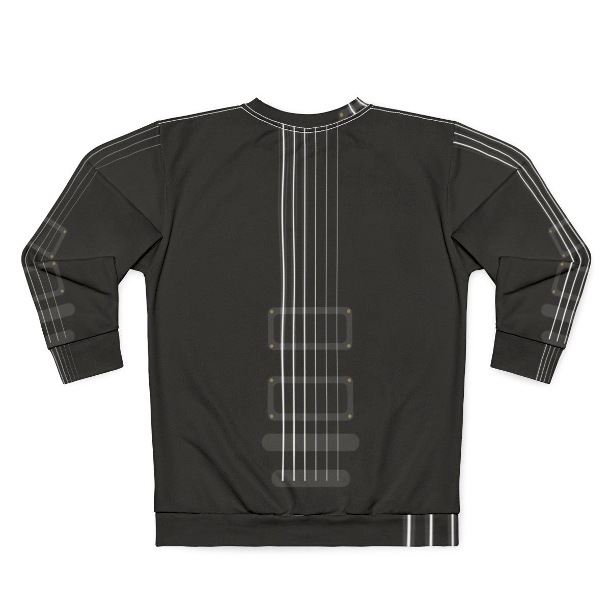 Guitar String Vibes Sweatshirt with Musical Instrument Graphic - Back