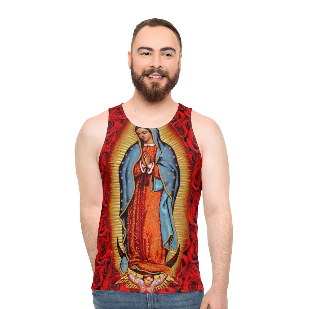 Virgen De Guadalupe Unisex Catholic Lowrider Tank Top - men