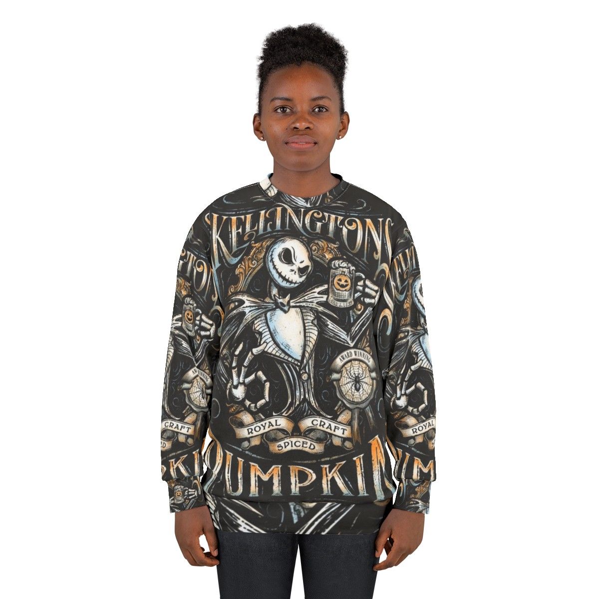 Jack Skellington Pumpkin King Halloween Sweatshirt - women