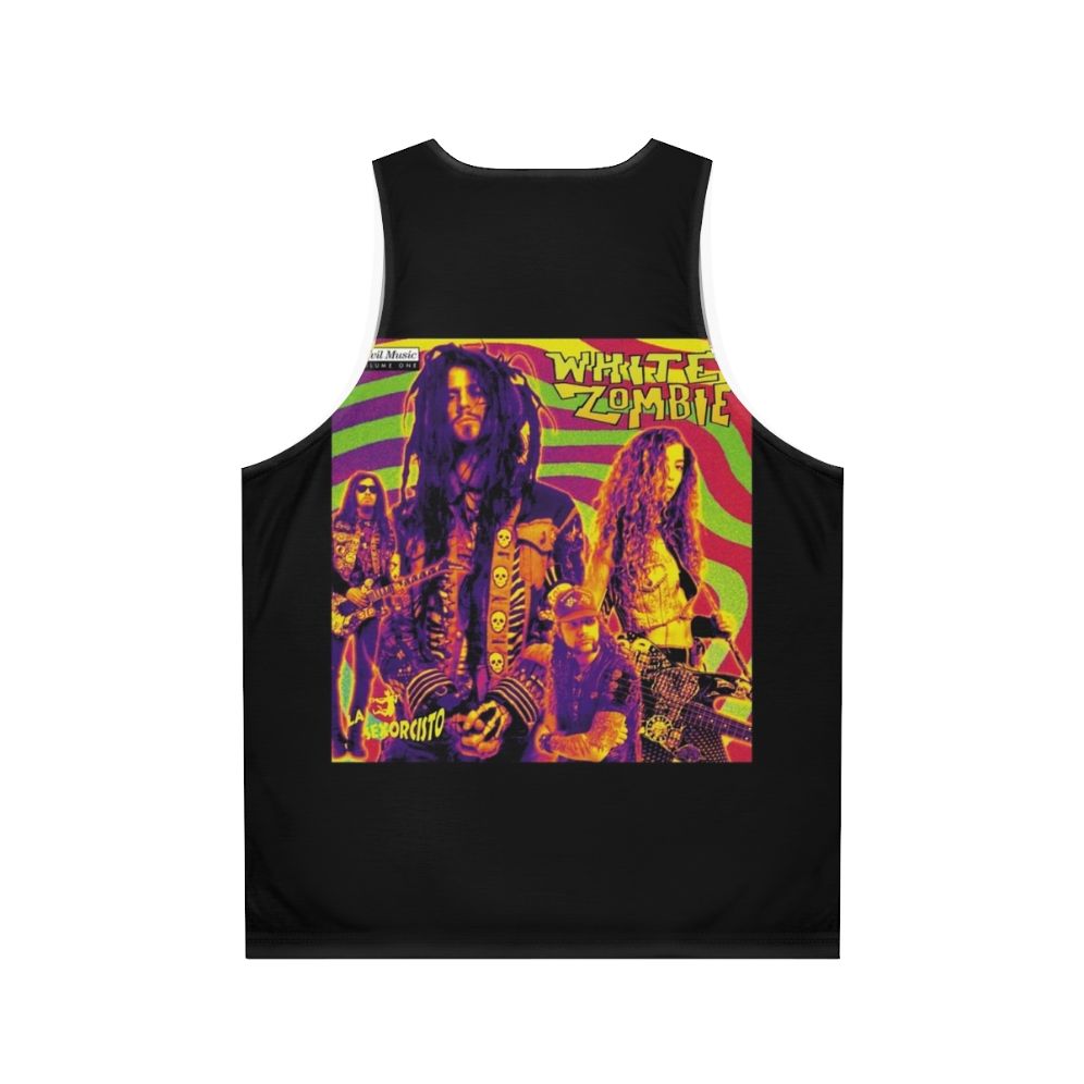 Rob Zombie inspired white unisex tank top - Back