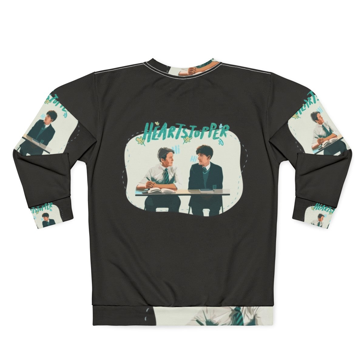 Hi Heartstopper Funny Sweatshirt featuring Heartstopper characters - Back