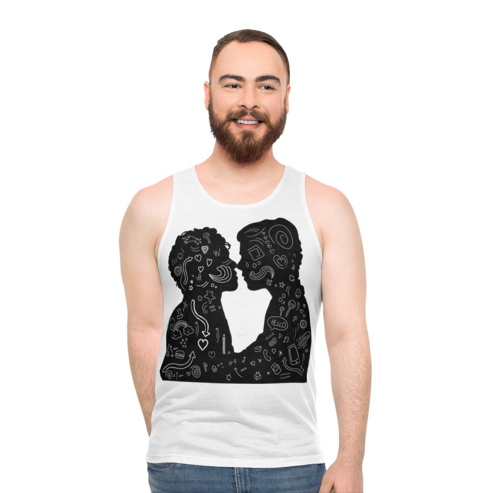 Unisex tank top featuring 'Best Friend' design inspired by Netflix series 'Young Royals' - men