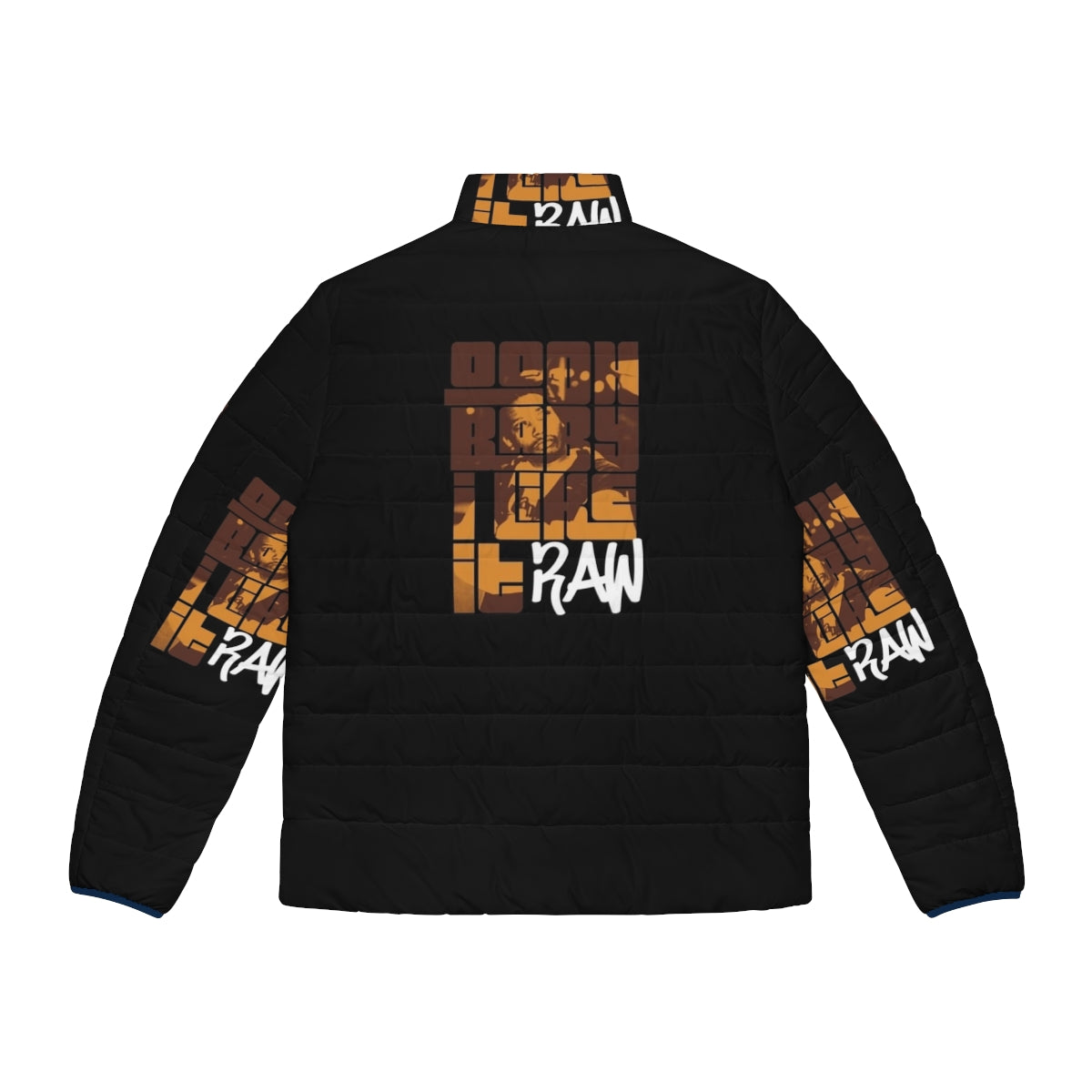 ODB Ol Dirty Bastard 'I Like It Raw' Hip Hop Puffer Jacket - Back