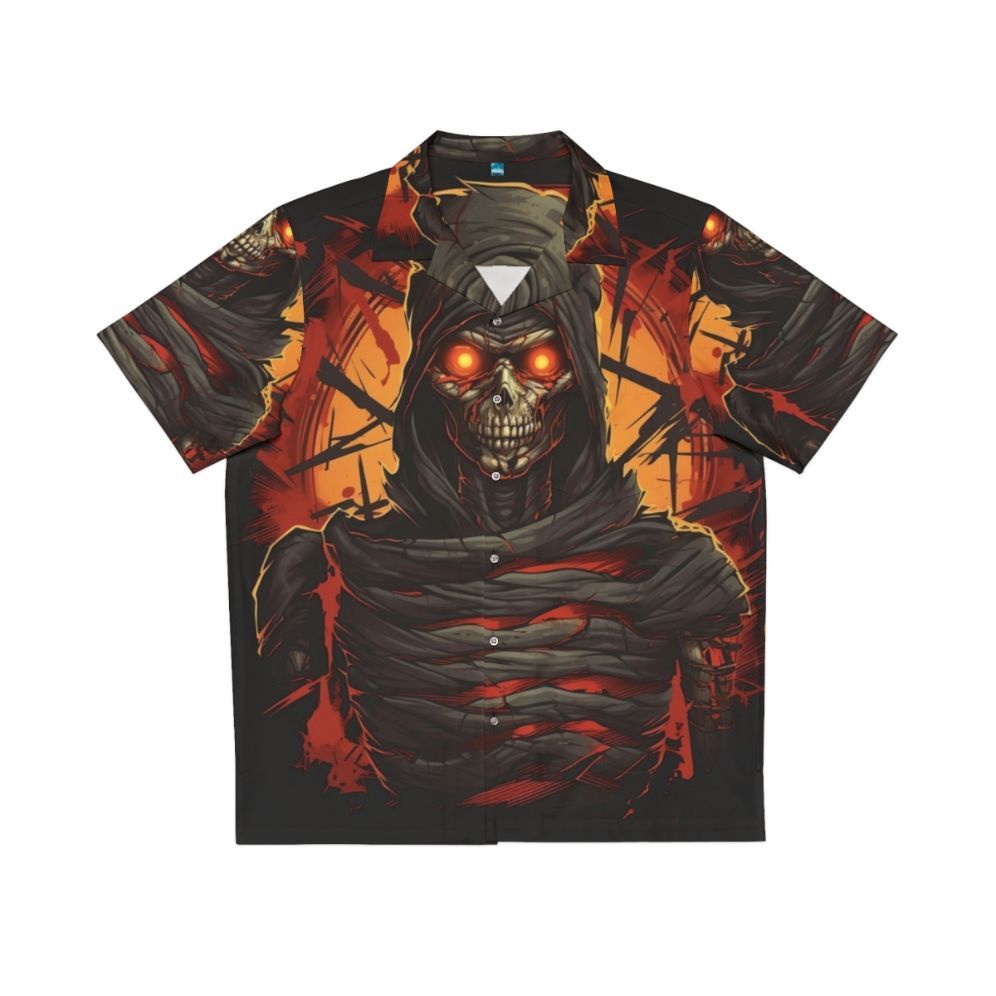 Haunting Darkness Hawaiian Shirt with Ominous Imagery