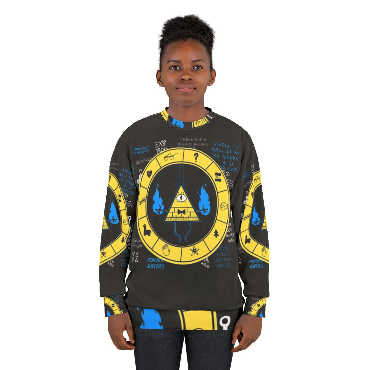 Gravity Falls Bill Cipher Zodiac Symbol Sweatshirt - women