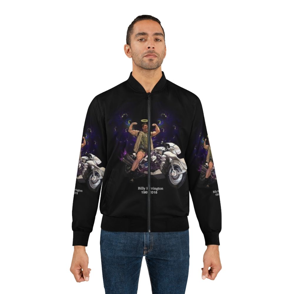 Commemorative bomber jacket featuring the iconic Aniki character from the Gachimuchi meme and Japanese pop culture - Lifestyle